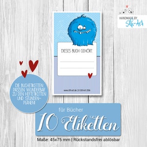 10 Etichette di libri 45 x 75 mm