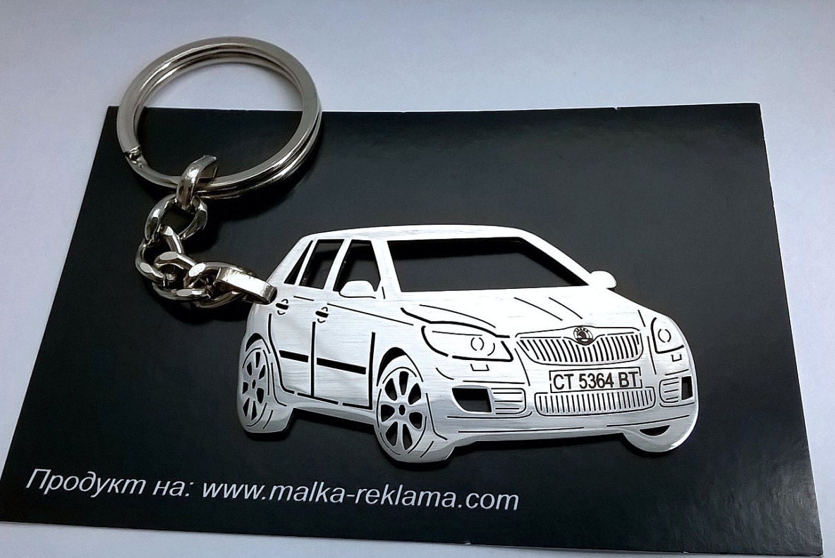 Skoda keychain Skoda Skoda Fabia Personalized Key Chain Etsy
