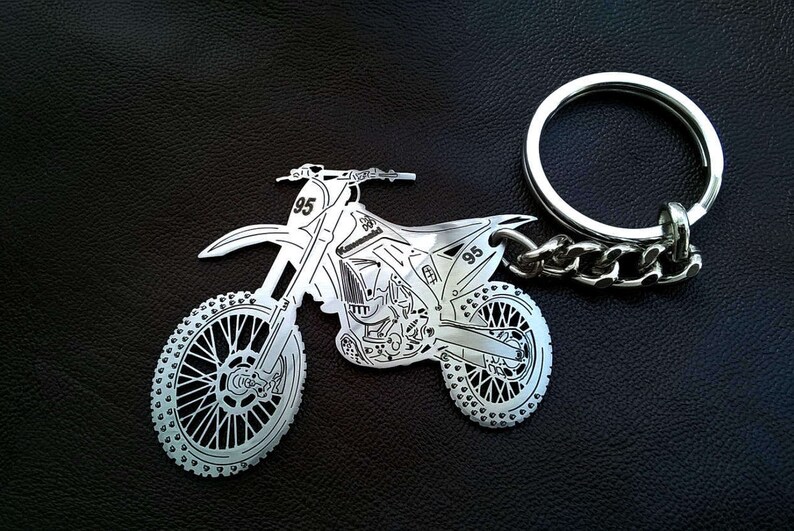KAWASAKI MOTORCYCLE polished metal motorcycle keyring keychain