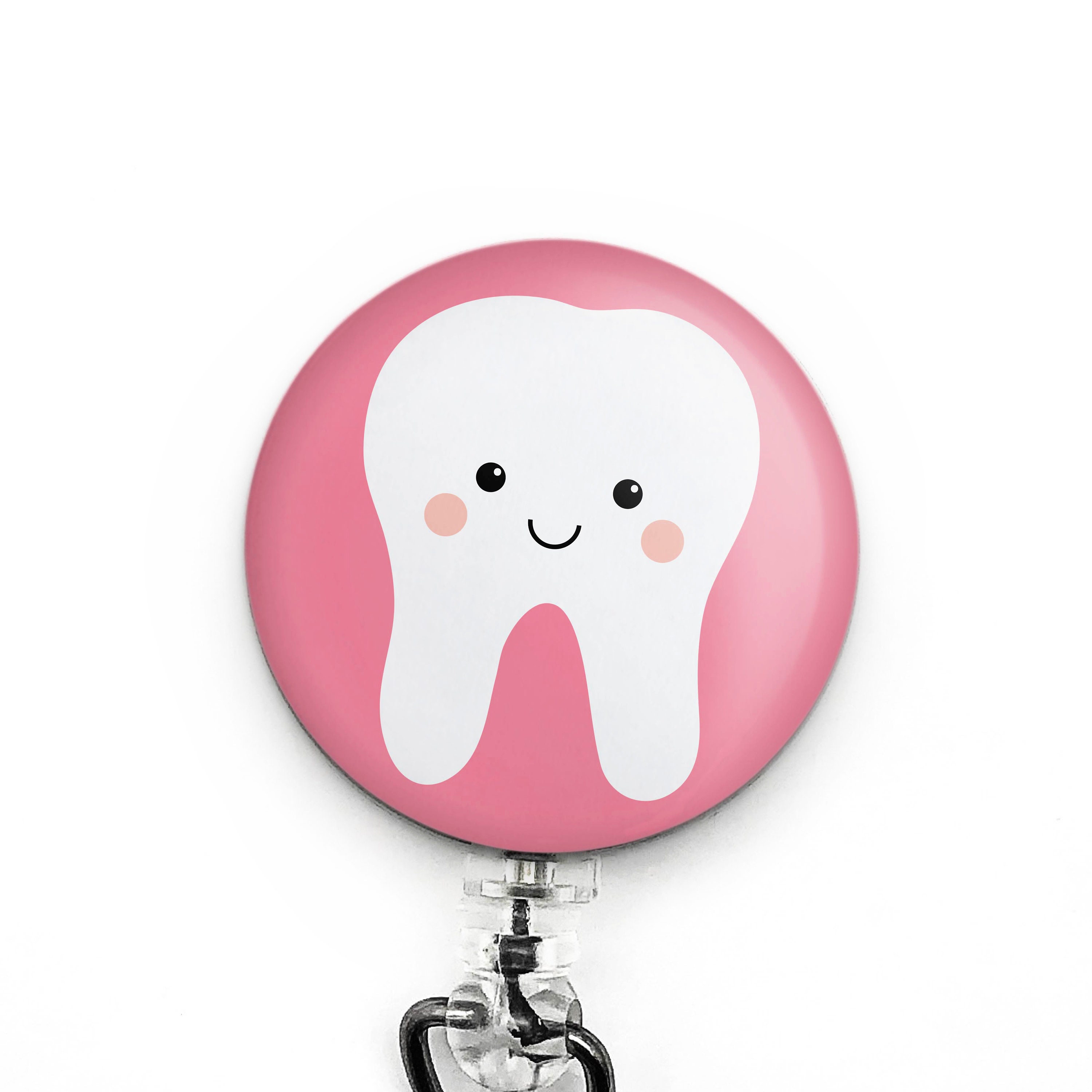 Cute Tooth Badge Reel Retractable Badge Holder ID Name Badge Etsy UK