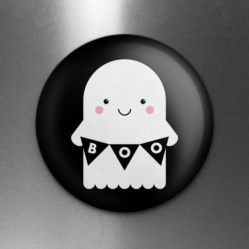 1.25 Diameter Cute Ghost Magnet Kawaii Cute Halloween Ghost Magnet