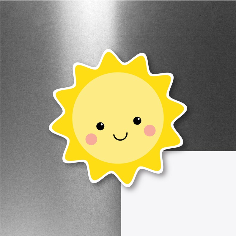 Cute Sun Magnet Kawaii Car Refrigerator Fridge Locker Magnet image 1