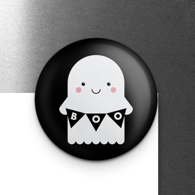 1.25 Diameter Cute Ghost Magnet Kawaii Cute Halloween Ghost Magnet