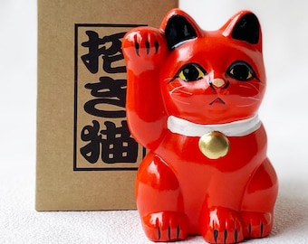 MANEKI NEKO Coinbank Japanese Lucky Cat TOKONAME Yaki Right Hand