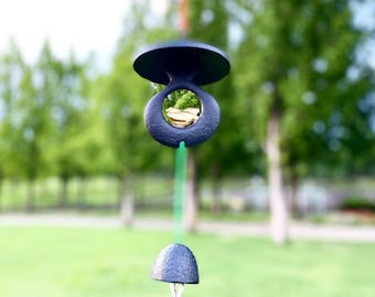 Japanese FURIN Wind Chime Bell sparrow Suzume Nanbu Cast Iron / Made in Japan