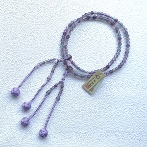 Shingon Buddhist Rosary Mala Juzu Prayer beads Japan Kyoto Fluorite 108Beads