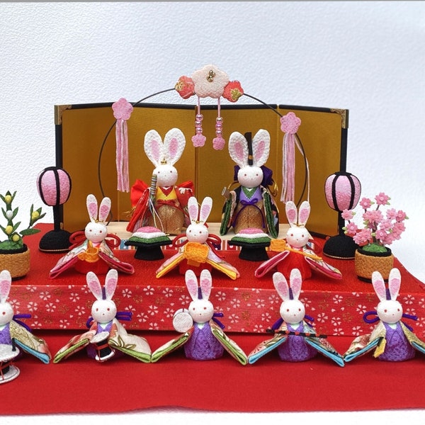 Japanese Plastic Rabbit Japanese Chirimen Rabbit - Etsy