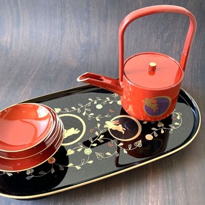 New Sake O-toso Otoso Drinking set Usagi Rabbit Motif Yamanaka lacquerware Japan
