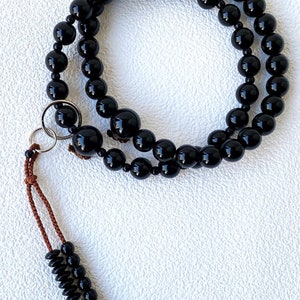 Kyoto Juzu Japanese Buddhist Mala Bracelet Jodo-shu Acrylic Black ebony Color