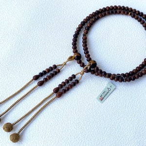 Kyoto Juzu Japanese Buddhist Mala Bracelet Mens Shingon Stripe ebony Tiger eye