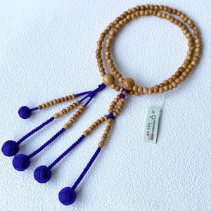 Kyoto Juzu Japanese Buddhist Mala Bracelet Nichiren Tsuge Boxwood Handcraft
