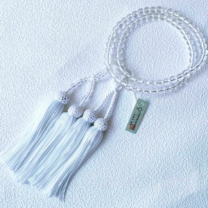 Kyoto Juzu Japanese Buddhist Mala Bracelet Jodo-shinshu Ladies Crystal quartz 7mm