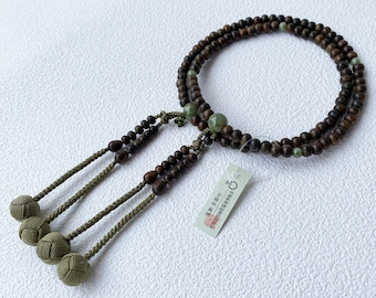 Kyoto Juzu Japanese Buddhist Mala Bracelet Shingon Ladies Ryokudan Saussurite, US DDP