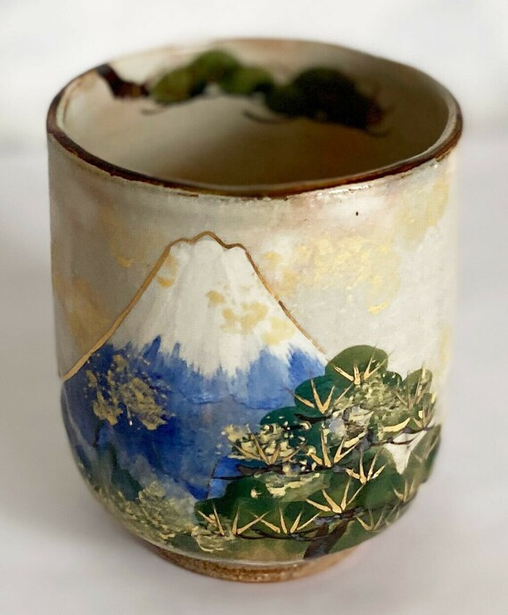 Yunomi Kyo Kiyomizu Yaki Ware Japanese Tea Cup Set Japan Etsy