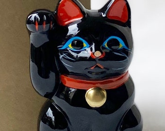 MANEKI NEKO Coinbank Japanese Lucky Cat TOKONAME Yaki Right Hand