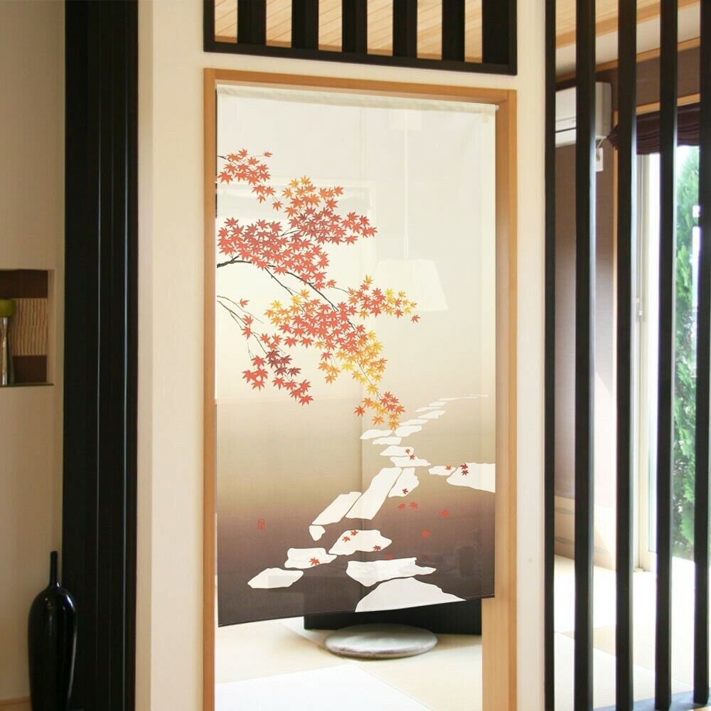 Noren Japanese Door Curtain 15085cm Polyester Autumn Leaves Japan