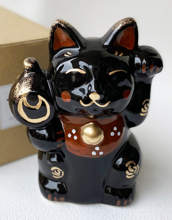 Gato Negro De La Suerte (Maneki-neko) 11cm