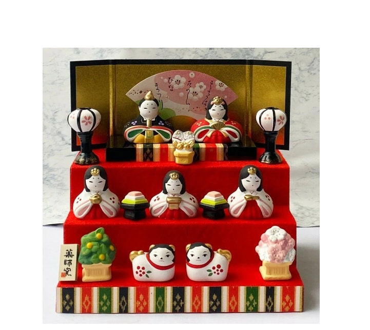 Hina Doll Ningyo Japanese Pottery Doll Girls Festival Kinsai Hana