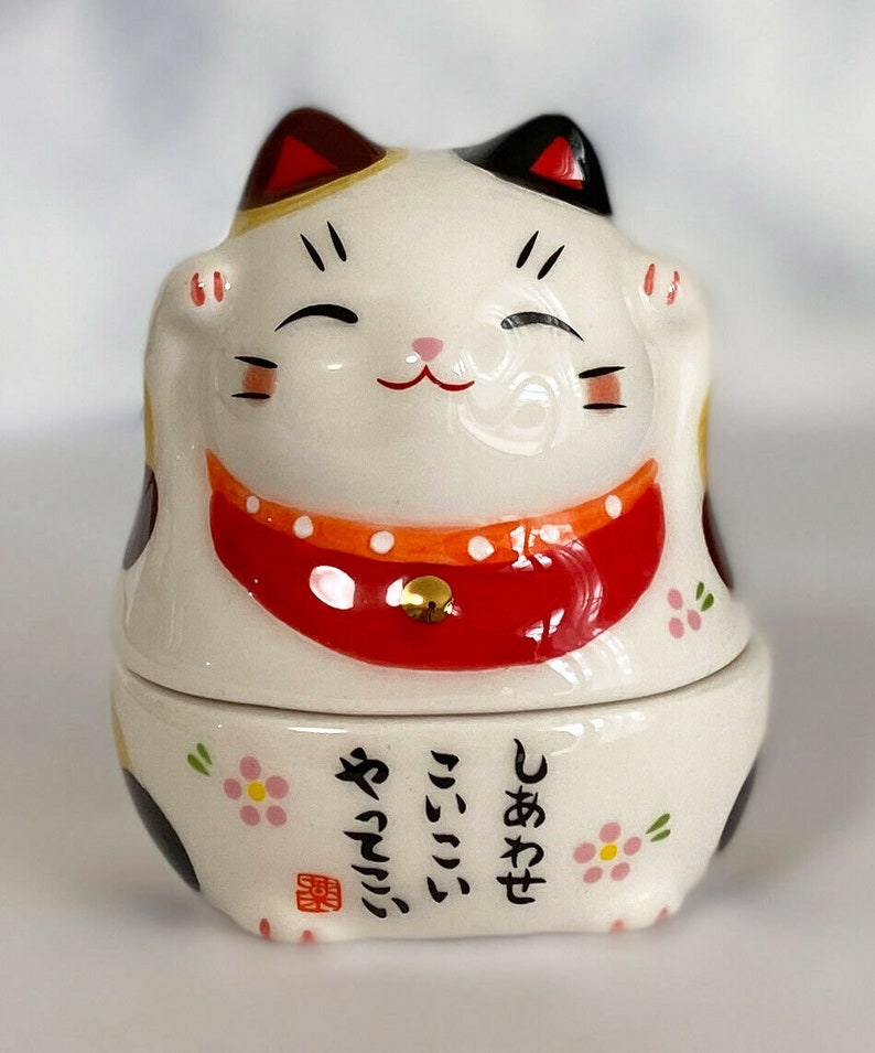 Okiagari Koboshi Maneki Neko Japanese Lucky Cat Mino Yaki Ware | Etsy