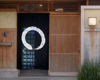Kyoto Enso Noren Door curtain Roketsu dye Batik Sumi Black Japan 85 x 150 cm