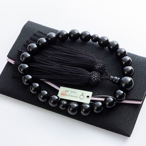 Black Onyx Japanese Juzu Bracelet Prayer Beads Asian Rosary