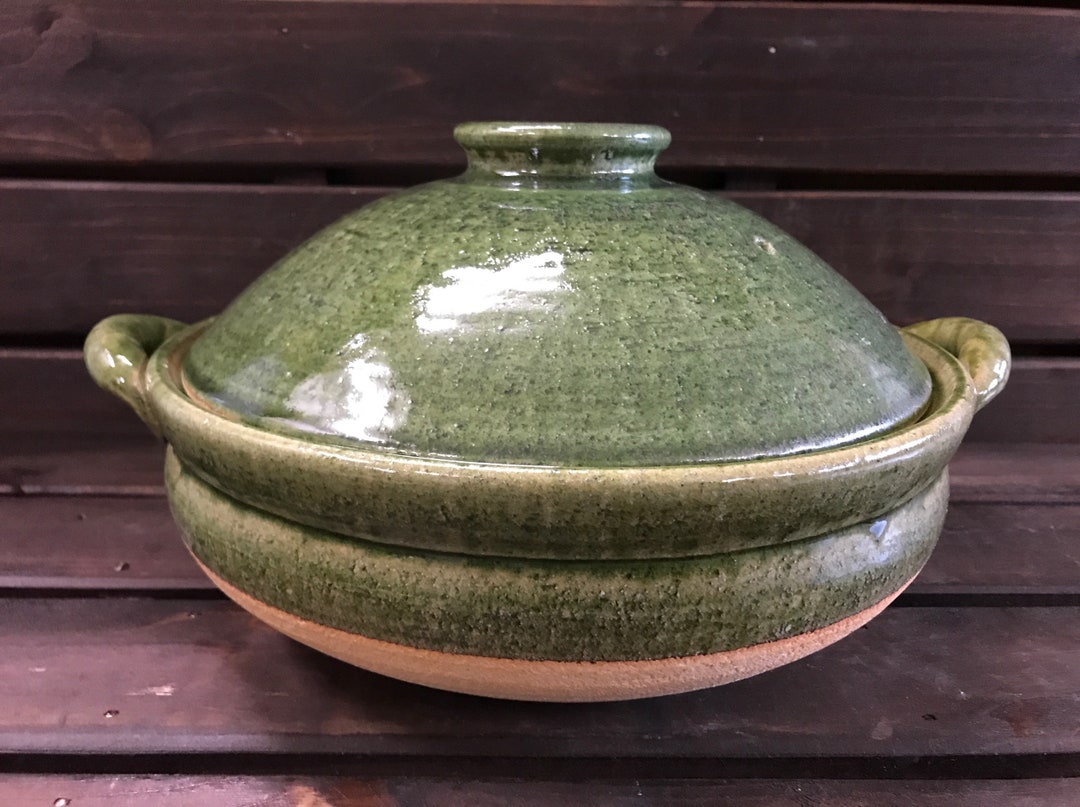 Shigaraki Yaki Ceramic DONABE Hot Pot Japanese Green Earthen - Etsy