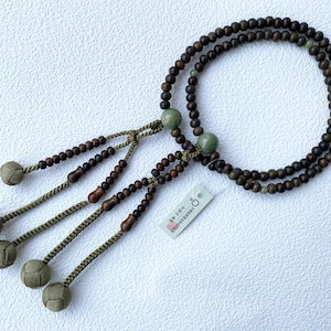 Kyoto Juzu Japanese Buddhist Mala Bracelet Nichiren Ladies Ryokudan Saussurite