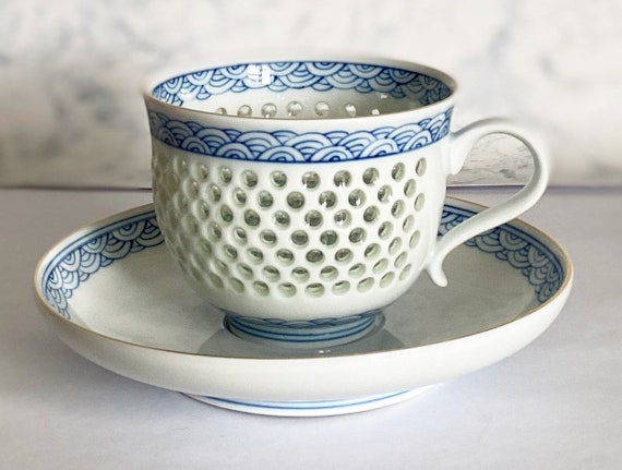 Arita Porcelain Coffee Tea Cup & Saucer Glass Glaze