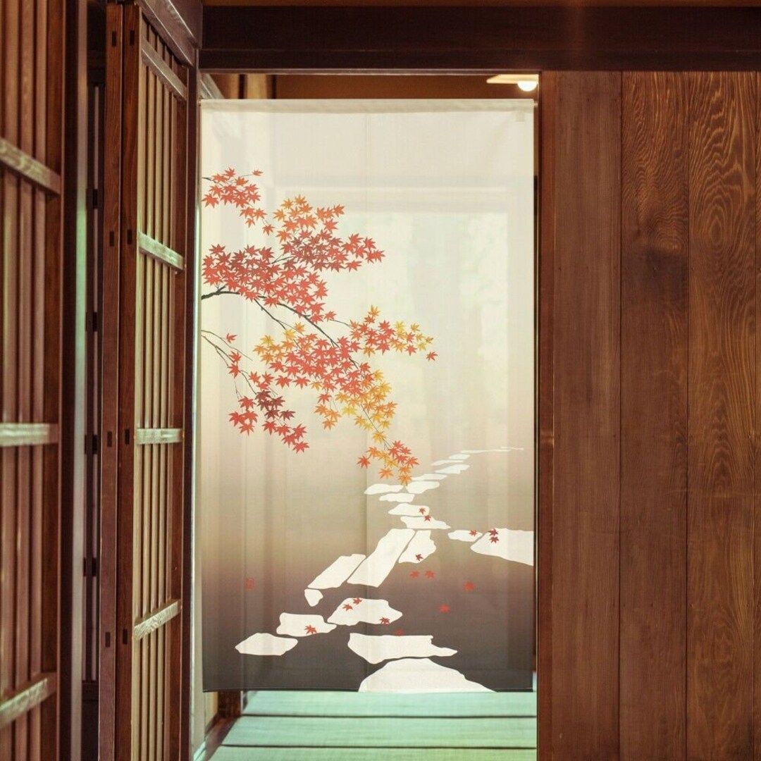 Noren Japanese Door Curtain 150*85cm Polyester Autumn Leaves