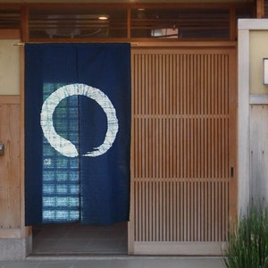 Kyoto Enso Noren Door curtain Roketsu dye Batik Navy Made in Japan 85 x 150 cm