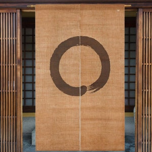 Kyoto Noren Japanese door curtain Kakishibu dye Enso Handcraft Made in Japan