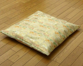 Zabuton Cover Japanese Floor Cushion Mat Filter Kinran Gold Made in Japan 62x64Hattan size