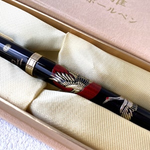 Maki-e Urushi Lacquer Makie Balpen Yamanaka lakwerk Crane Sun Japan