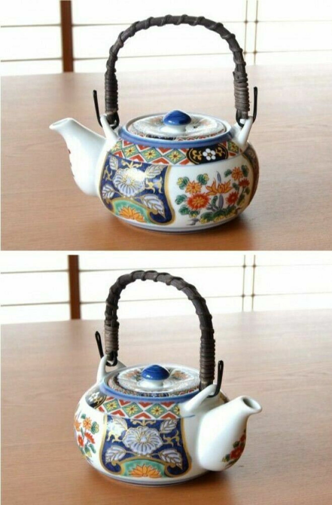 Arita Yaki Ware Green Tea Cup and Pot Set Kyusu Yunomi Genroku Etsy