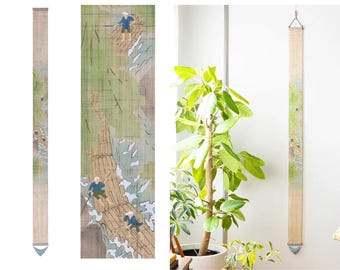 Slim Tapestry - Rafting in Fresh Breeze | Japanese Linen | Made in Kyoto, Japan, US DDP