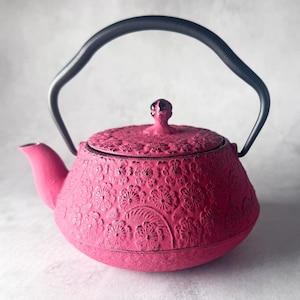 Nanbu gjutjärn Kyusu tekanna 500ml Sakura Cherry Blossom Japan, emaljbeläggning,