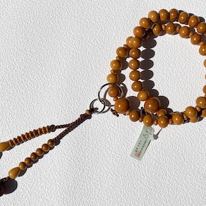 Plum wood tree Jodo shu Buddhist Beads Mala Juzu 108 Prayer beads Handcraft Japan Kyoto