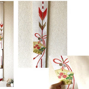 Kyoto Tapestry Wall Hanging Handpainted Linen Hamaya Sacred Decorative arrows