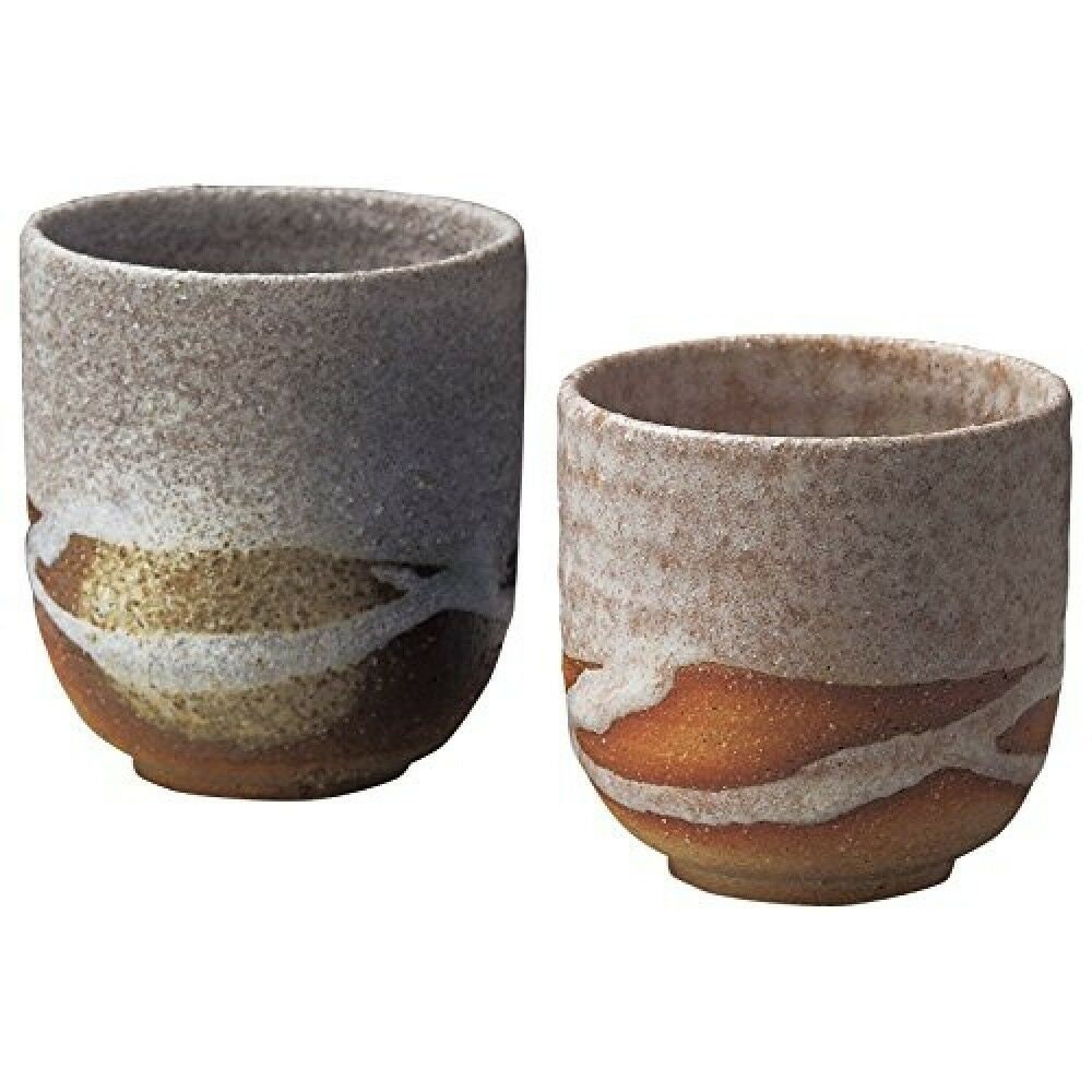 Pair Yunomi Japanese Green Tea Cup Set of 2 Shigaraki Yaki Etsy