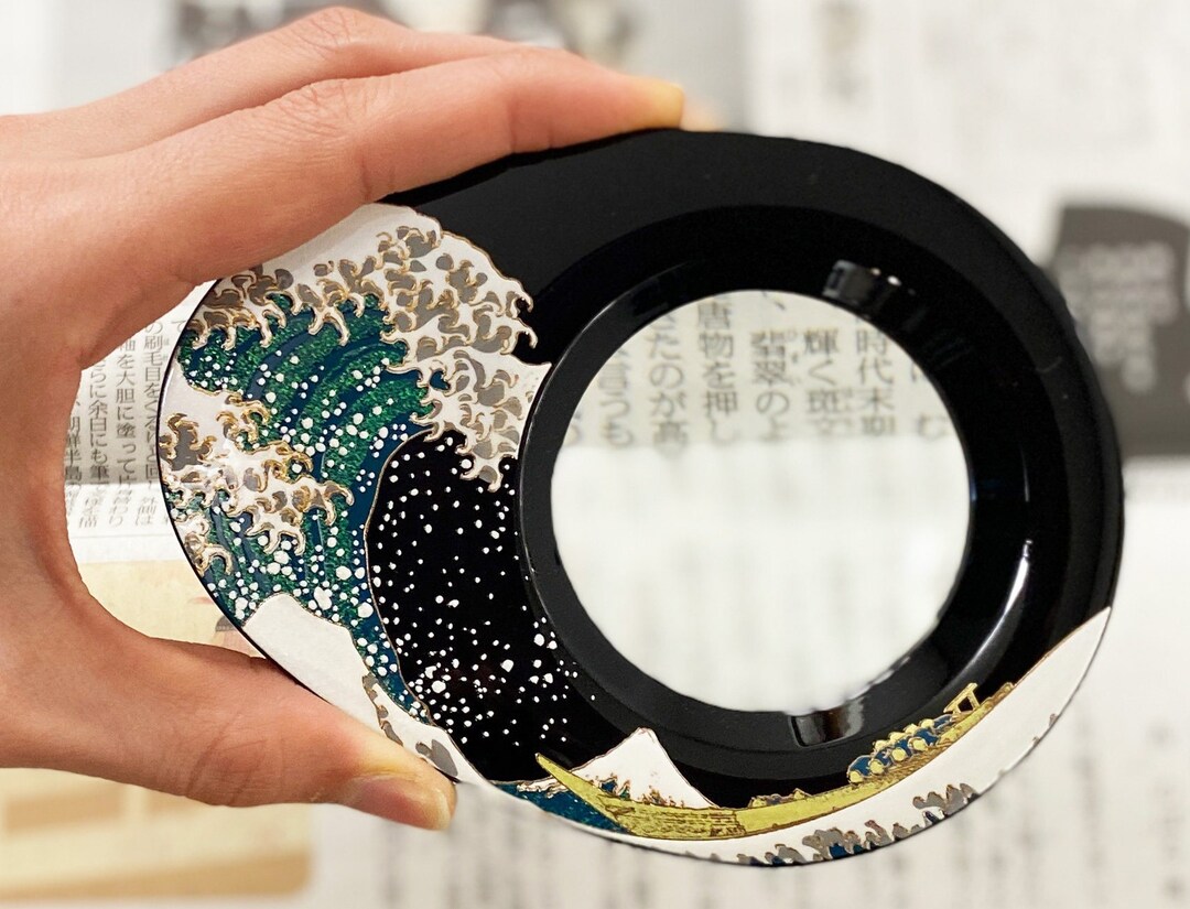 Makie Yamanaka Lacquerware Japanese Magnifying Glass Loupe Paperweight Wave Etsy