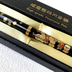 Maki-e Urushi Lacquer Makie Fountain Pen Yamanaka lacquerware Autumn flower Japan , US DDP