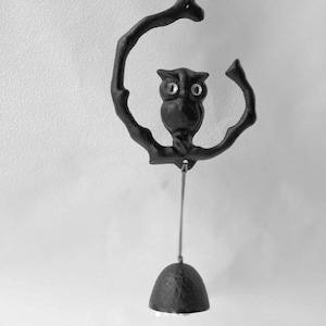Owl Furin Japanese Wind chime bell Odako Takaoka Copper Made in Japan