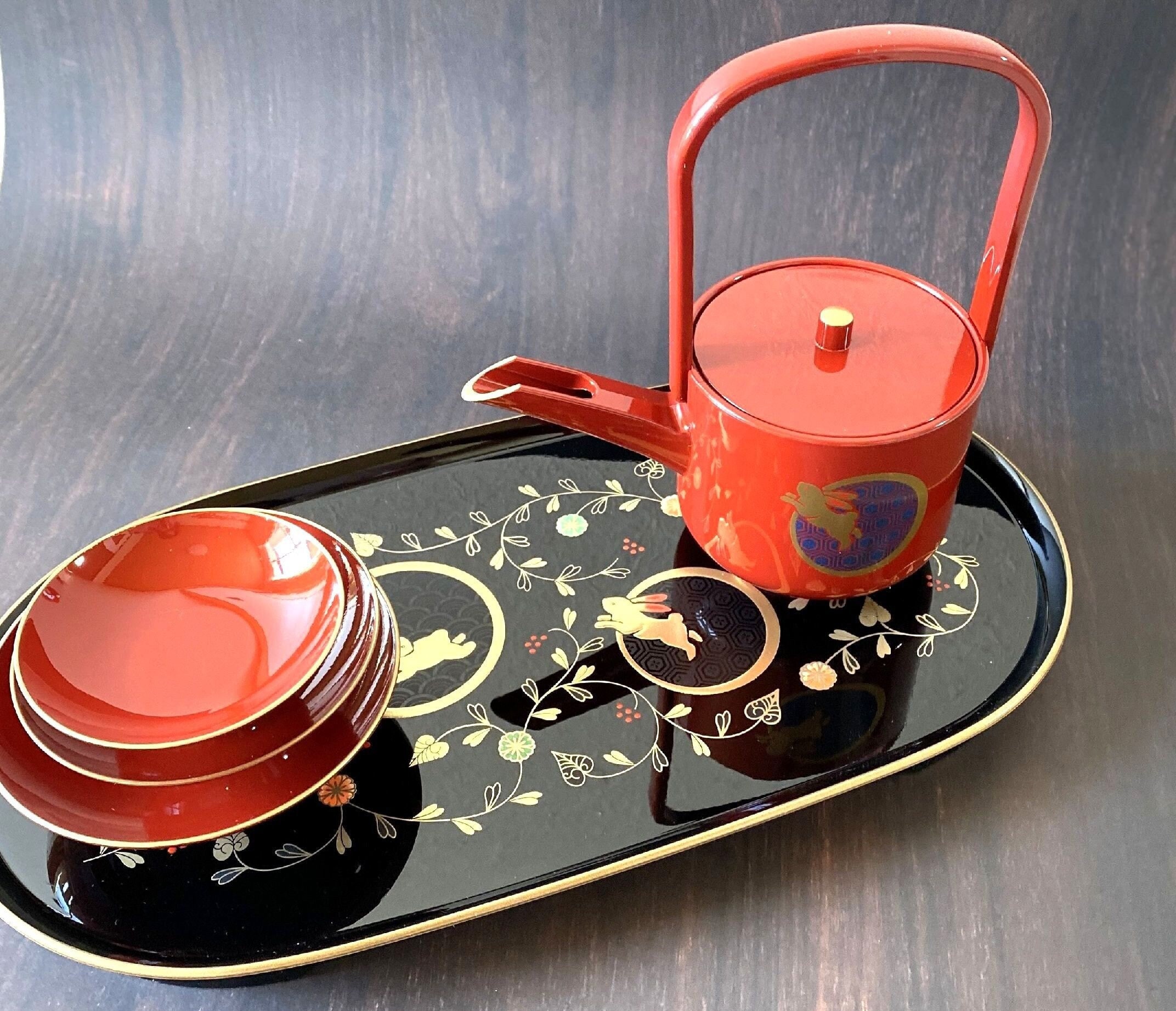 New Sake O-toso Otoso Drinking Set Usagi Rabbit Motif Yamanaka