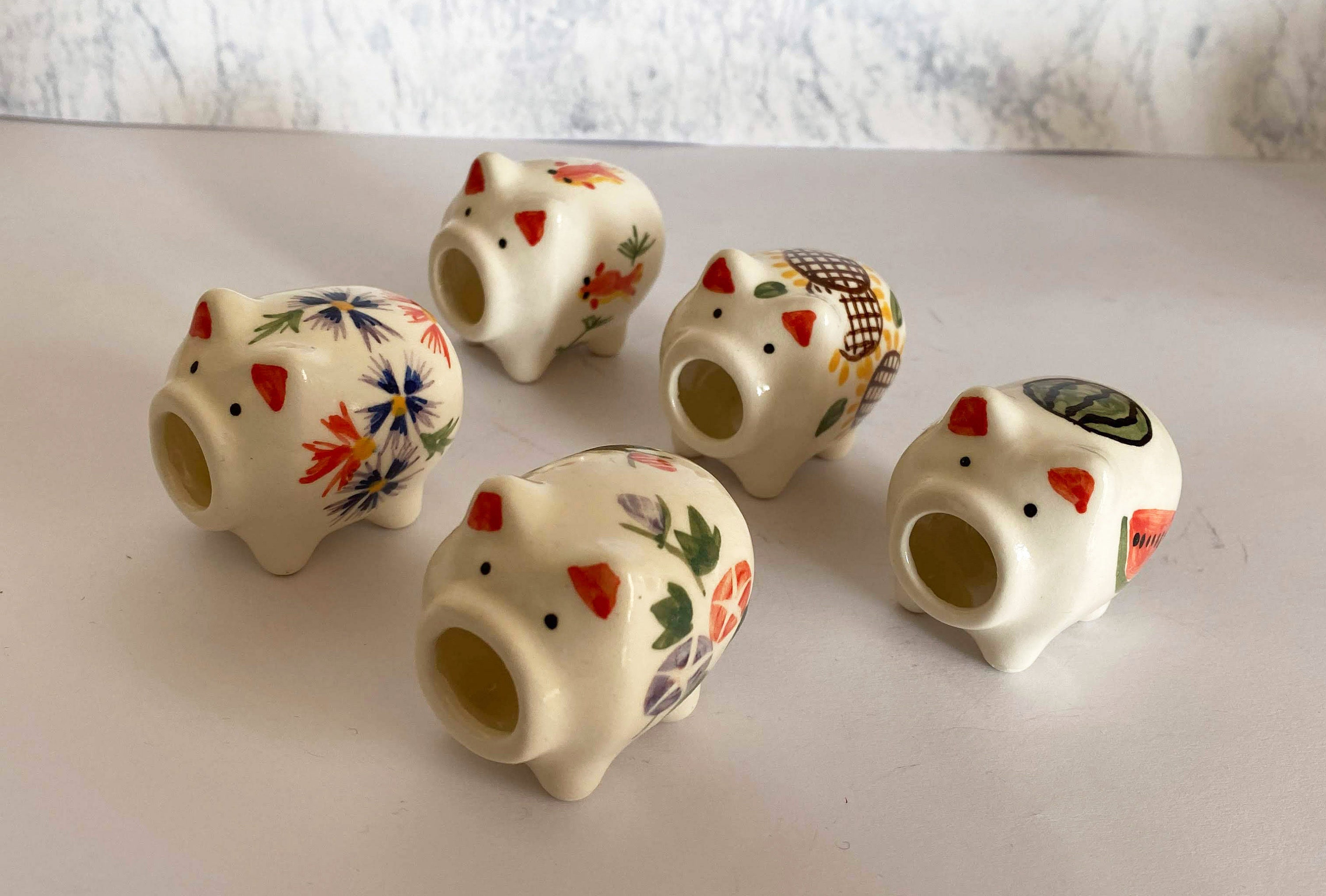 HASHIOKI Pigshaped Mosquito Coil Holder Handcraft Handpainted Etsy