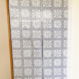 Kyoto Noren Door Curtain Linen Handcraft White Printed Cotton Parthenon Made in Japan