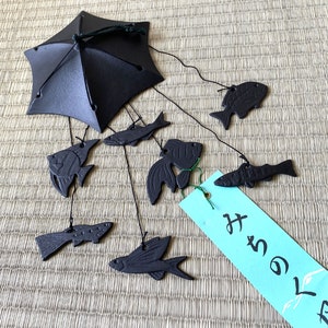 Furin Wind Chime Bell Nanbu Cast Iron Handcraft 7 Fish Made in Japan