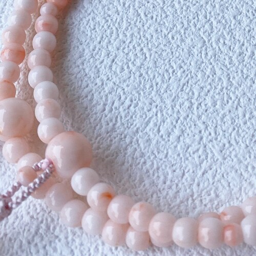 Kyoto Juzu Japanese shops Buddhist Mala Bracelet Shingon Acrylic Pink Coral Color