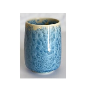 Yunomi Kyo Kiyomizu yaki ware Japanese tea cup japan Crystal Silver Blue Japan