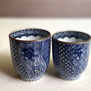 Yunomi Kyo Kiyomizu yaki Japanese tea cup set Sanyu Jonsui Traditional style