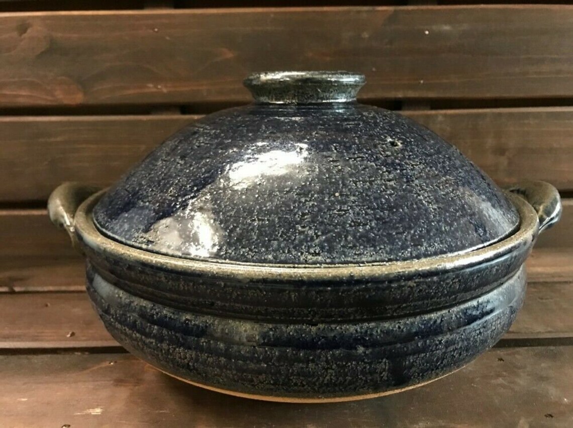 Shigaraki yaki Ceramic DONABE Hot pot Japanese Navy Earthen | Etsy